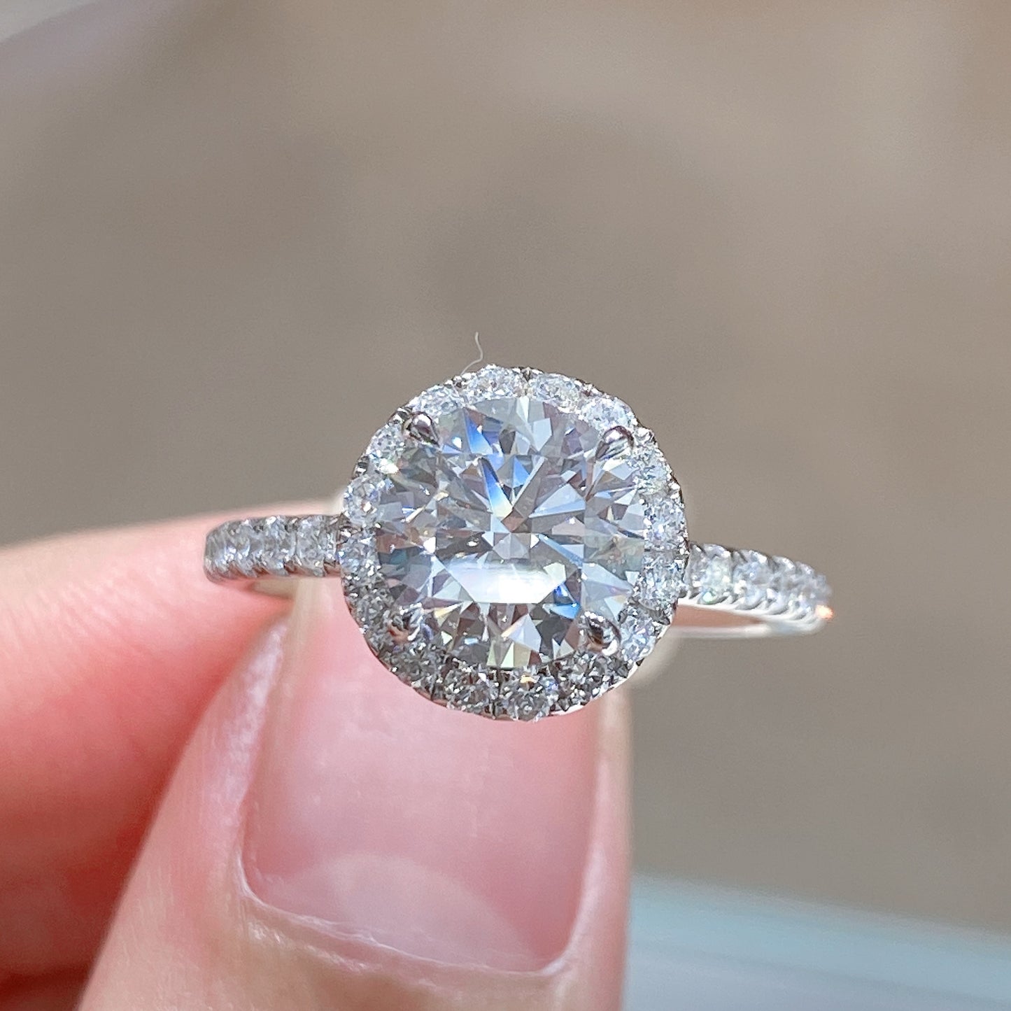 Lab Grown Diamond Halo Engagement Ring