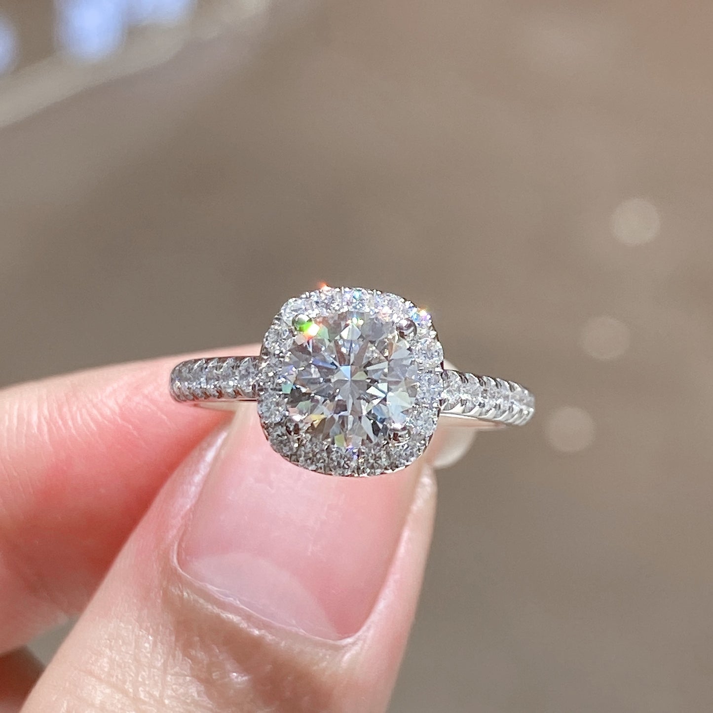 Lab Grown Diamond Halo Engagement Ring