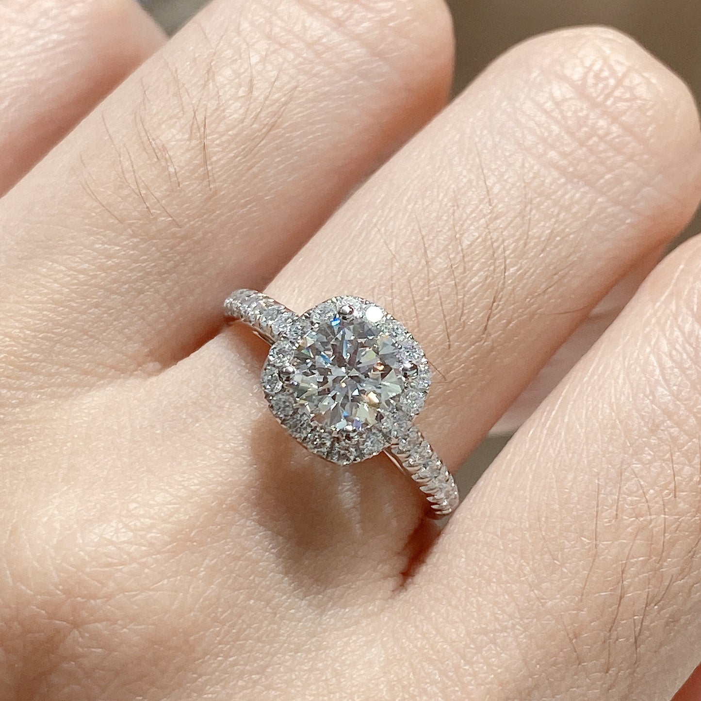 Lab Grown Diamond Halo Engagement Ring