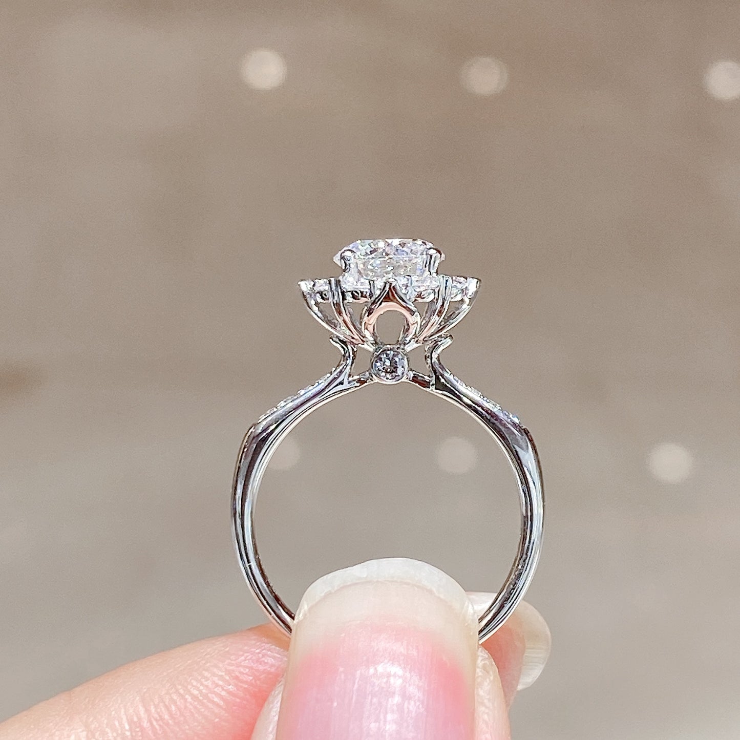 Lab Grown Diamond Halo Engagement Ring