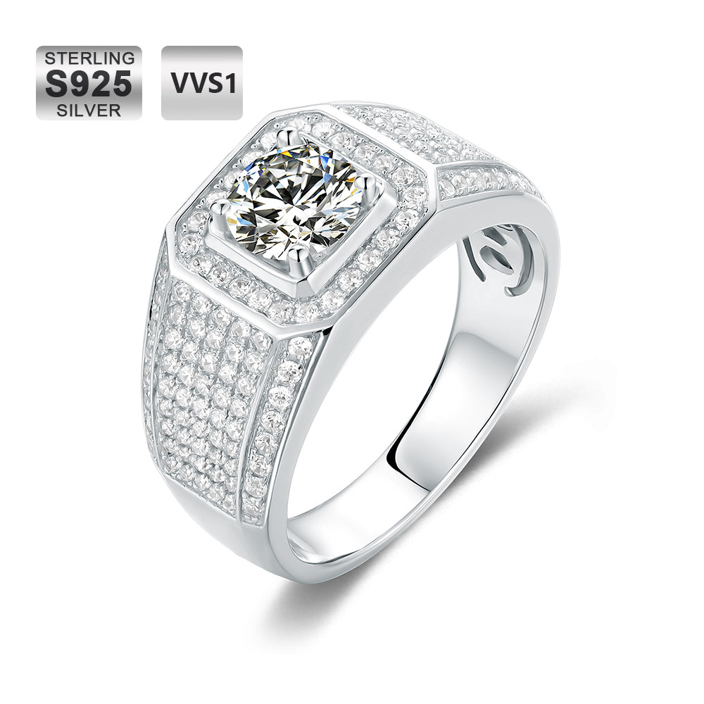 Men's 1ct VVS1 Moissanite Ring