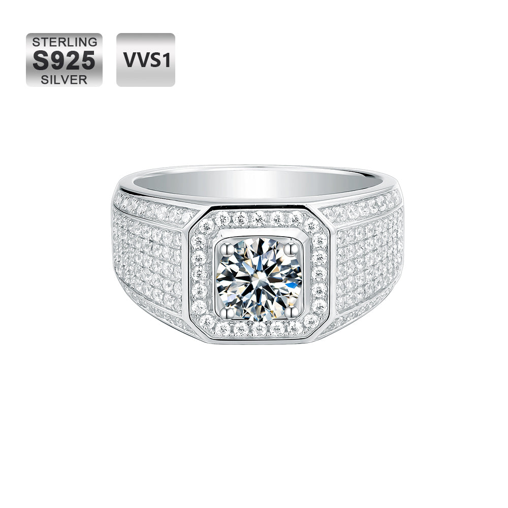 Men's 1ct VVS1 Moissanite Ring