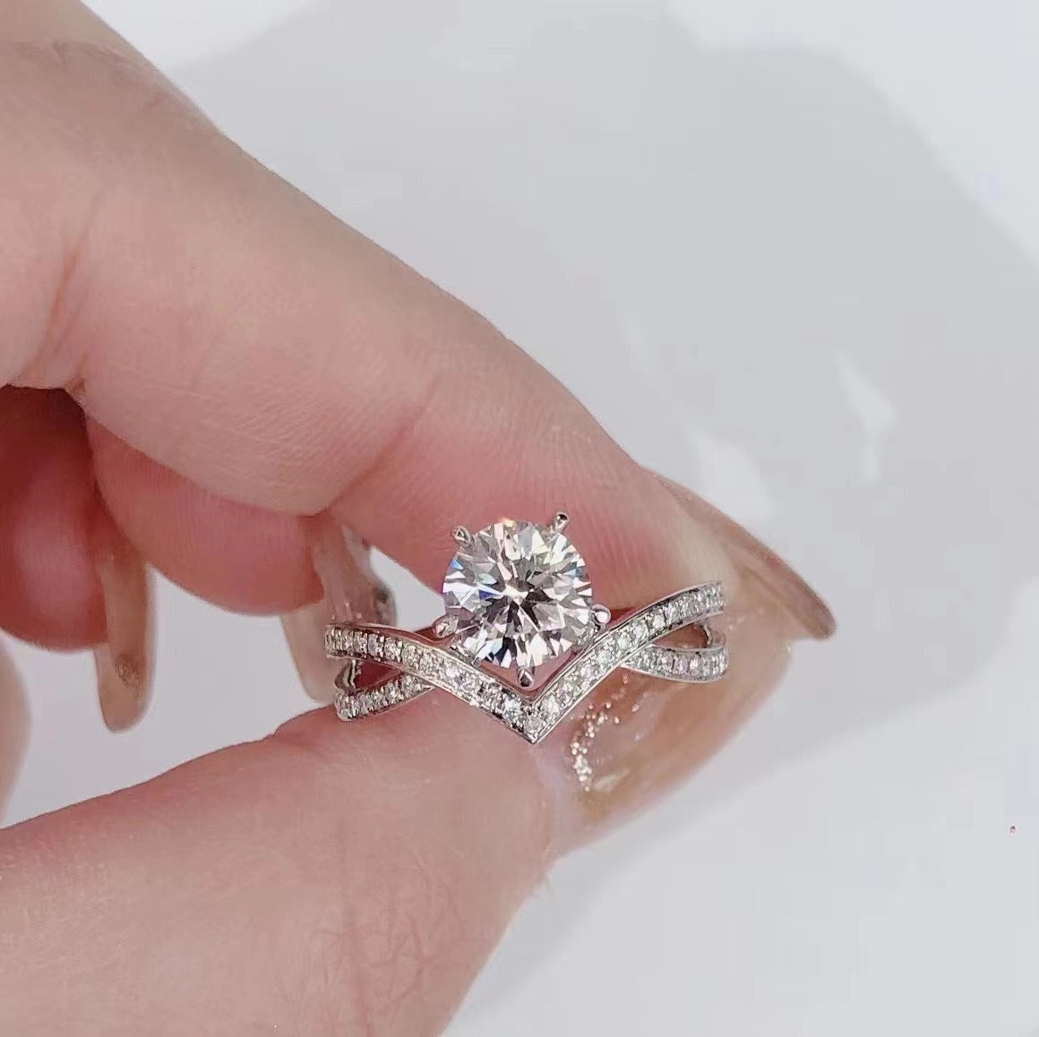 Lab Grown Diamond Unique Engagement Ring-BeneiceDo